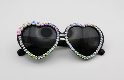 Heart Frame Embellished Sunglasses